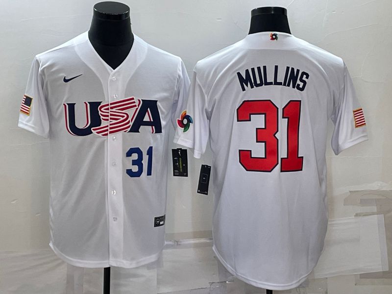 Men 2023 World Cub USA #31 Mullins White Nike MLB Jersey1->more jerseys->MLB Jersey